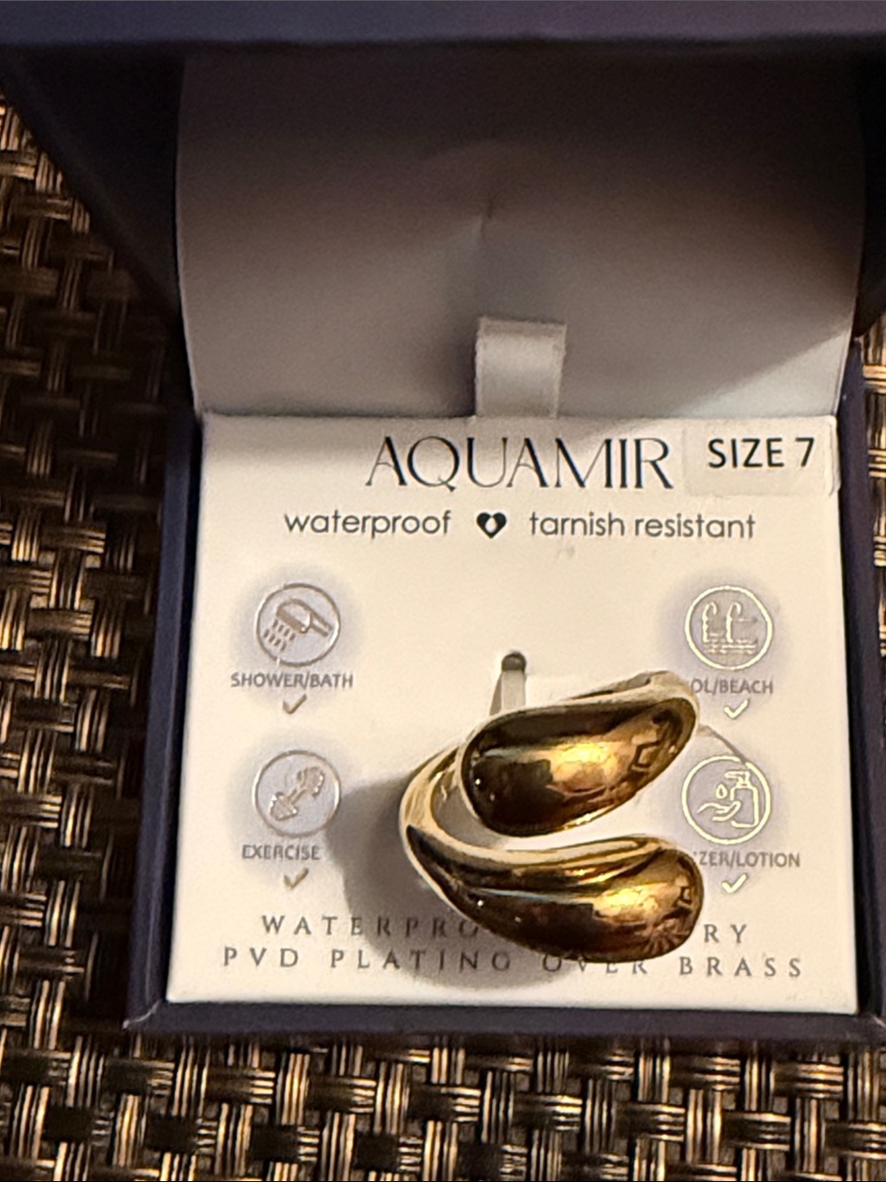 Aqua Sculptural Gold-Tone Statement Ring
